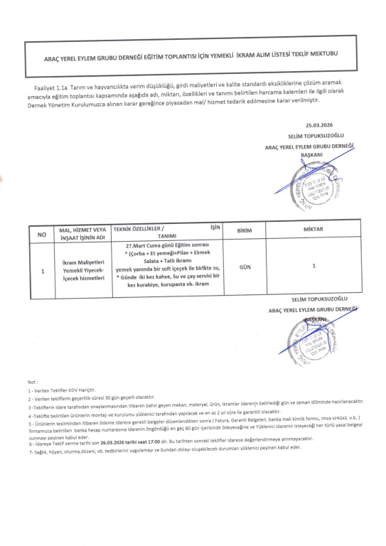 ARAÇ YEREL EYLEM GRUBU HİZME (...)